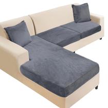 Capa de sofá secional NAISI Velvet 3 peças cinza escuro