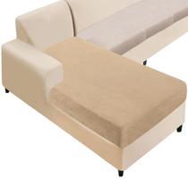 Capa de sofá secional NAISI Velvet Stretch Camel Capa de sofá secional NAISI Velvet Stretch Camel