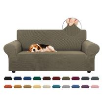 Capa de sofá Slipcover KEKUOU Stretch Loveseat 2 Cushion Khaki