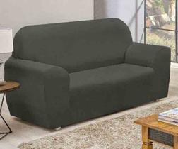 Capa De Sofá Spandex Coladinha 3 Lugares + Fixador Cinza