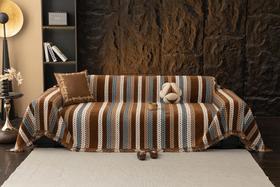 Capa de sofá STACYPIK Khaki Jacquard Leaves para 2 almofadas