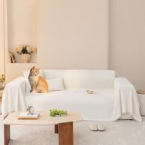 Capa de sofá STACYPIK Soft Cream White Jacquard para 2 almofadas