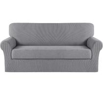 Capa de sofá turquesa elástica, 2 peças, cor de pomba Capa de sofá turquesa elástica, 2 peças, cor de pomba