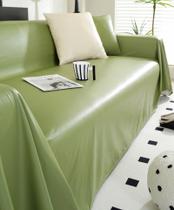 Capa de sofá vctops impermeável de material sintético PU verde 180x300cm