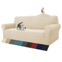 Capa de sofá ZNSAYOTX High Stretch para sofá de 3 almofadas bege