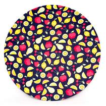 Capa de Sousplast de Tecido Tricoline Frutas p/Base Mdf 35cm