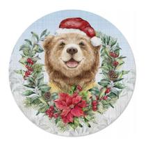 Capa de Sousplat de Natal em Tecido Diâmetro c/ 2Un 33cm Capa de Sousplat de Natal em Tecido Diâmetro c/ 2Un 33cm