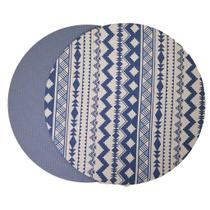 Capa de sousplat dupla face avulsa - Azul geométrico