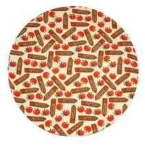 Capa De Sousplat em Tecido Tricoline Maçã Para Base Mdf 35cm Capa De Sousplat em Tecido Tricoline Maçã Para Base Mdf 35cm