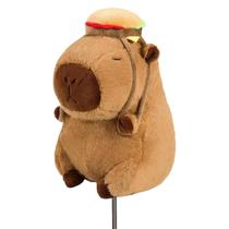 Capa de taco de golfe Double Bread Capybara Hamburger Plush Capa de taco de golfe Double Bread Capybara Hamburger Plush