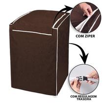 Capa de Tanquinho de Lavar Roupas sem Esfregador material sintético Resistente - CAFÉ