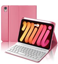 Capa de teclado BORIYUAN iPad Mini de 7ª e 6ª geração 8,3" vermelha