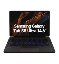 Capa de teclado Dexnor para teclado Samsung Galaxy Tab S8 Ultra de 14,6 polegadas, magnético removível, estilo capa de livro, teclado, trackpad multitoque, retroiluminado, porta-canetas S, preta