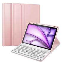 Capa de teclado Fintie para iPad Air de 11 polegadas M2 (2024) em ouro rosa