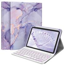 Capa de teclado FINTIE para iPad mini de 7ª geração 2024 8,3" lilás
