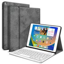 Capa de teclado JUQITECH para iPad 9ª, 8ª e 7ª geração 10.2 cinza