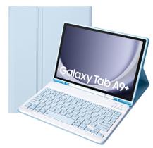 Capa de teclado KcoxDCN Slim Candy Colors para Samsung Galaxy Tab A9 Plus 11 polegadas 2023 com porta-canetas S azul claro