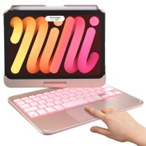 Capa de teclado para iPad Mini 7ª 6ª geração com Trackpad Rose Gold