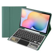 Capa de teclado para Samsung Galaxy Tab S6 Lite de 10,4 polegadas 2022/2020, teclado removível transparente retroiluminado com touchpad, verde profundo