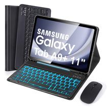 Capa de teclado retroiluminada SOPPY com mouse para Samsung Galaxy Tab A9+/ A9 Plus 11 polegadas 2023 (SM-X210/X215/X216/X218), capa fina com teclado sem fio removível para Galaxy Tab A9 Plus 11", preta