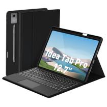 Capa de teclado Touch para Lenovo Idea Tab Pro 12,7" 2025, teclado Bluetooth com trackpad e capa de sarja, suporte ajustável e teclas de iluminação para Lenovo Idea Tab Pro 12,7 polegadas