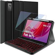 Capa de teclado Wineecy retroiluminada com protetor de tela Lenovo Tab M11 11" 2024