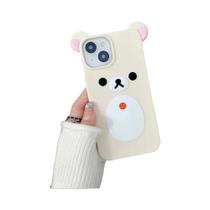 Capa De Telefone 3D Do Urso Rilakkuma Para iPhone 17 16 15 14 13 12 11 pro Max, Silicone Macio E À