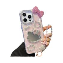 Capa De Telefone 3D Hello Kitty Com Glitter Para iPhone, Resistente a Impactos, Capa Dura Com
