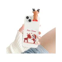 Capa De Telefone 3D TPU De Rena De Natal Para iPhone, Protetor De Tela À Prova De Choque, Compatível