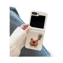 Capa De Telefone 3D Urso Café Para Casal Para Samsung Galaxy Z Flip 7 6 5 4 3 Z Flip7 FE Zflip6 À