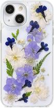 Capa de telefone Abbery para iPhone 14 Plus/15 Plus transparente com flores Capa de telefone Abbery para iPhone 14 Plus/15 Plus transparente com flores