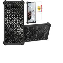 Capa de telefone Aroepurt compatível com BLU G95 com 2 vidros pretos Capa de telefone Aroepurt compatível com BLU G95 com 2 vidros pretos