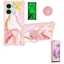 Capa de telefone Aroepurt para Itel P40+Plus com vidro temperado dourado