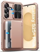 Capa de telefone ATATOO Wallet com suporte de cartão para Samsung S25+ Rose