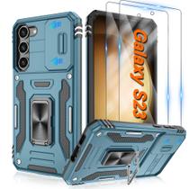 Capa de telefone ATUMP Galaxy S23 6.1" azul à prova de choque com anel 360