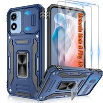 Capa de telefone ATUMP Moto G Play 4G 6,5" azul marinho com anel 360