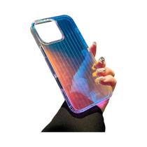 Capa De Telefone Azul Com Gradiente Laser Compatível Com Magsafe Para iPhone 16 pro Max Série Estilo