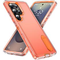 Capa de telefone BahaHoues para Samsung Galaxy S25 Ultra Clear/Orange