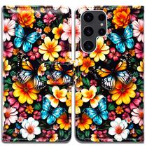 Capa de telefone Bcov Butterfly Colorful Flowers para Galaxy S26 Ultra