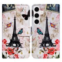 Capa de telefone Bcov Paris Tower Butterfly Leather para Galaxy S26