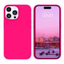 Capa de telefone BENTOBEN para iPhone 14 Pro Max, silicone macio, rosa choque