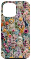 Capa de telefone Boho Skeleton in Wildflower Vintage Floral Halloween para iPhone 13 Pro Max