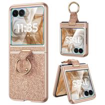Capa de telefone Caka Bling para Motorola Razr 2024/2025 em ouro rosa