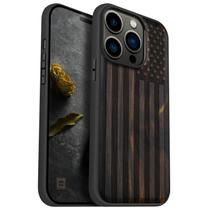Capa de telefone Carveit Magnetic Wood para iPhone 14 Pro TPU