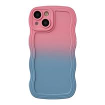 Capa de telefone Caseative Gradient Solid Color Curly Wave Frame para iPhone 14 Pro Max rosa azul Capa de telefone Caseative Gradient Solid Color Curly Wave Frame para iPhone 14 Pro Max rosa azul