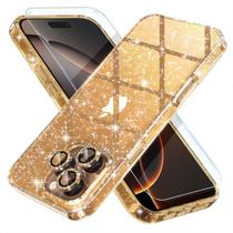 Capa de telefone Choiche compatível com iPhone 16 Pro Max Glitter Gold Capa de telefone Choiche compatível com iPhone 16 Pro Max Glitter Gold
