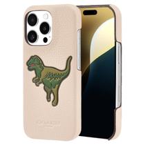 Capa de telefone Coach em couro seixo gravado genuíno para iPhone 16 Pro