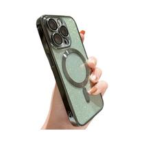 Capa De Telefone Com Carregamento Sem Fio Magsafe Glitter Electroplate Para iPhone 16 15 14 13 12 11