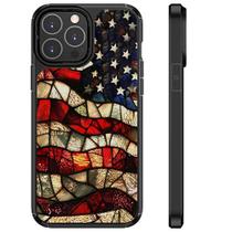 Capa de telefone com design de bandeira de mármore para iPhone 16 Pro, TPU robusto