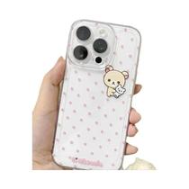 Capa De Telefone Com Estampa De Urso Cartoon Em Poás Rosa Para iPhone 16 15 14 13 12 11 pro XS XR X Capa De Telefone Com Estampa De Urso Cartoon Em Poás Rosa Para iPhone 16 15 14 13 12 11 pro XS XR X